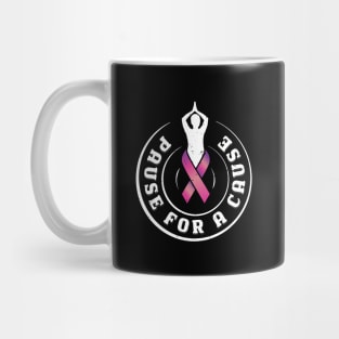 Pause for a Cause Zen Breast Cancer Awareness paws Mug